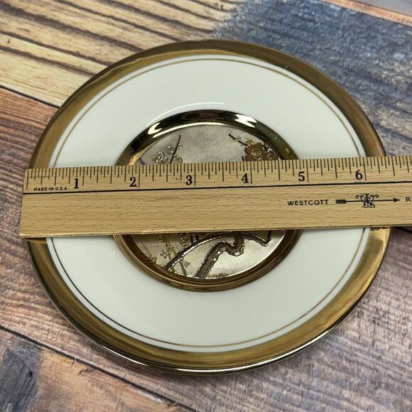 Art of Chokin Gold Plate 24K Original Dynasty Collection Floral‎ Tree Bird Japan - Picture 5 of 7